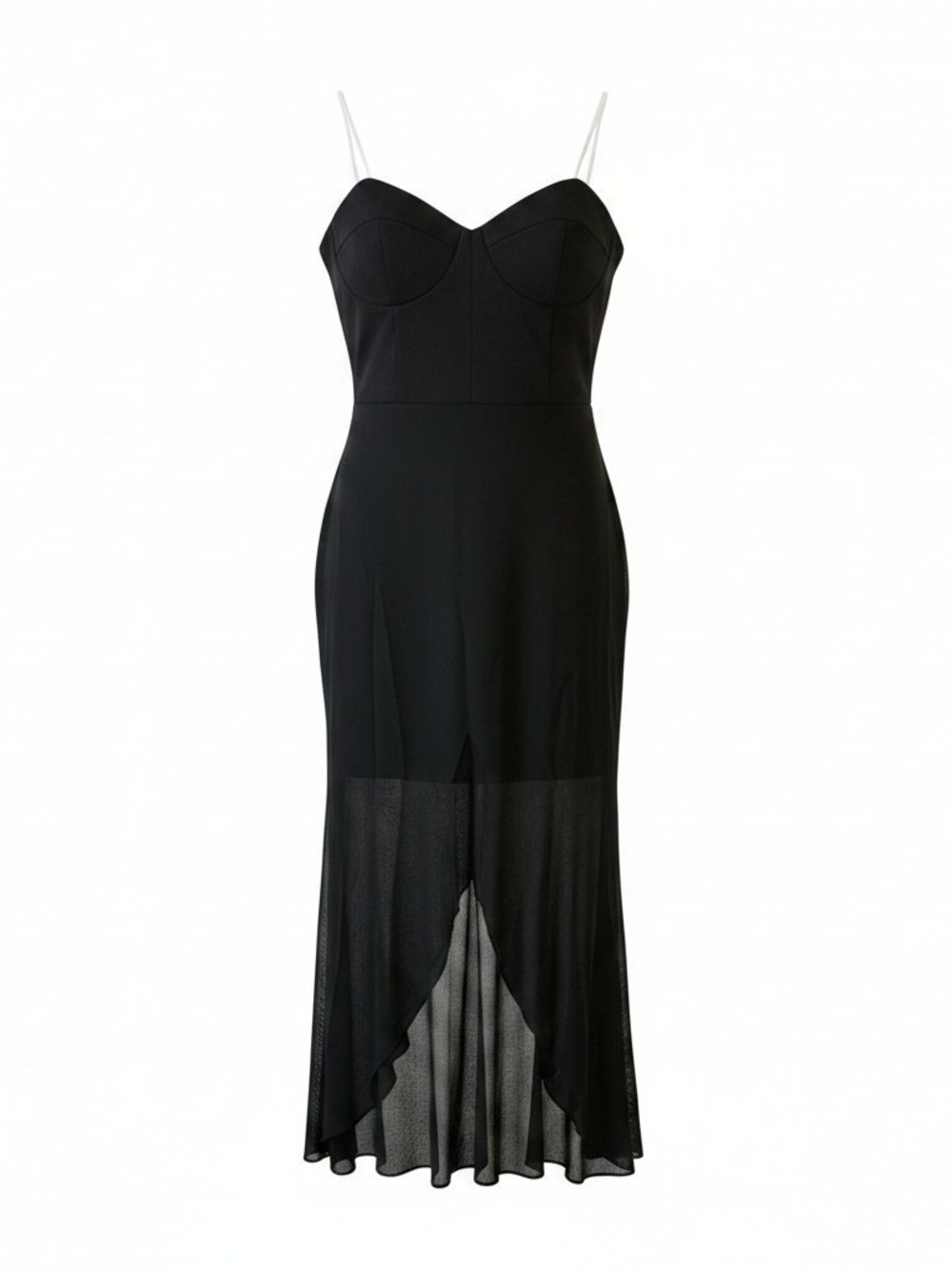 Black Strapless Midi Dress